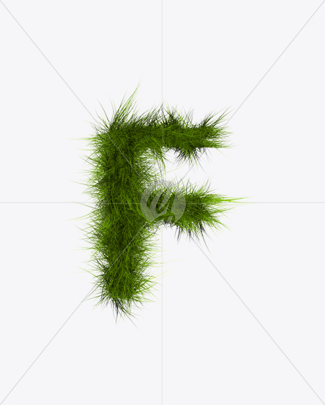 Letter F from Grass Font on Yellow Images Creative Fonts - S22773