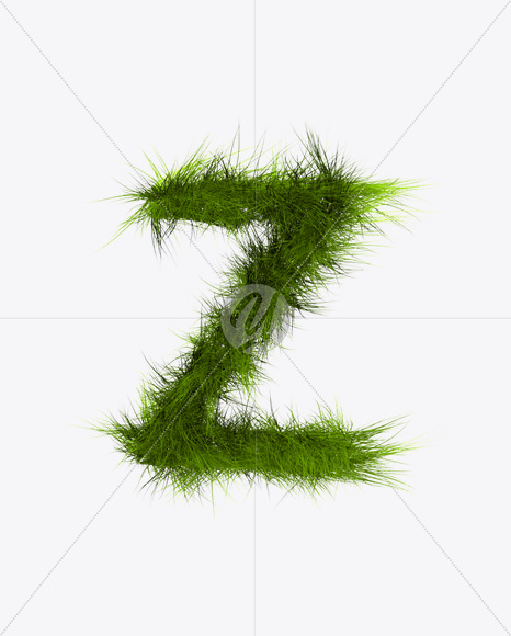 Letter Z from Grass Font on Yellow Images Creative Fonts - S22793