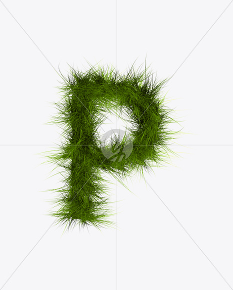 Letter P from Grass Font on Yellow Images Creative Fonts - S22783