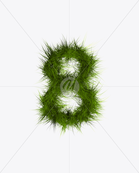 8 from Grass Font on Yellow Images Creative Fonts - S22801