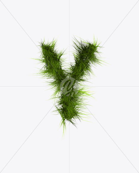 Letter Y from Grass Font on Yellow Images Creative Fonts - S22792