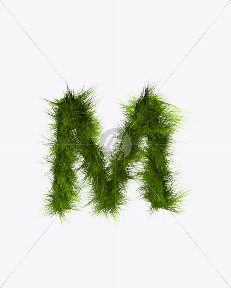 Letter M from Grass Font on Yellow Images Creative Fonts - S22780