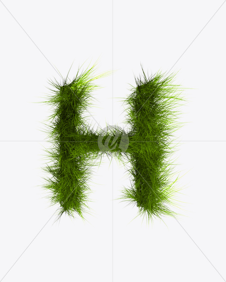 Letter H from Grass Font on Yellow Images Creative Fonts - S22775