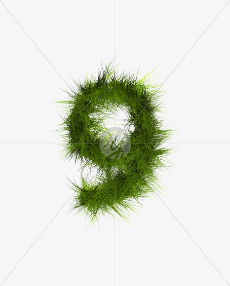 9 from Grass Font on Yellow Images Creative Fonts - S22802