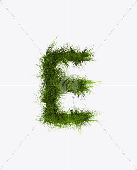 Letter E from Grass Font on Yellow Images Creative Fonts - S22772