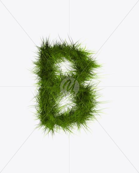 Letter B from Grass Font on Yellow Images Creative Fonts - S22769