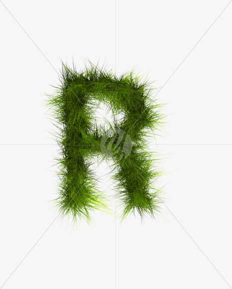 Letter R from Grass Font on Yellow Images Creative Fonts - S22785