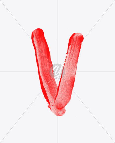 Letter V from Blood Font on Yellow Images Creative Fonts - S22922