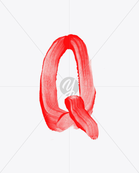 Letter Q from Blood Font on Yellow Images Creative Fonts - S22917