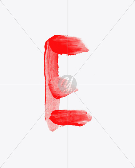 Letter E from Blood Font on Yellow Images Creative Fonts - S22905