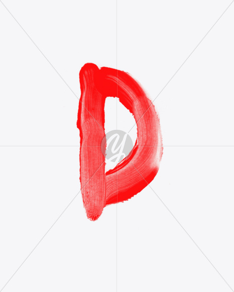 Letter D from Blood Font on Yellow Images Creative Fonts - S22904