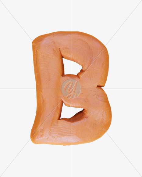 Letter B from Color Plastilina Font on Yellow Images Creative Fonts - S22942