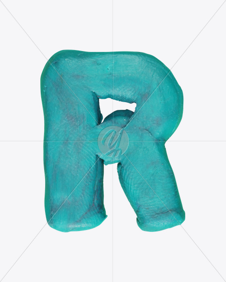 Letter R from Color Plastilina Font on Yellow Images Creative Fonts - S22958