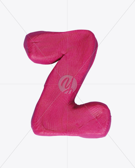 Letter Z from Color Plastilina Font on Yellow Images Creative Fonts - S22966