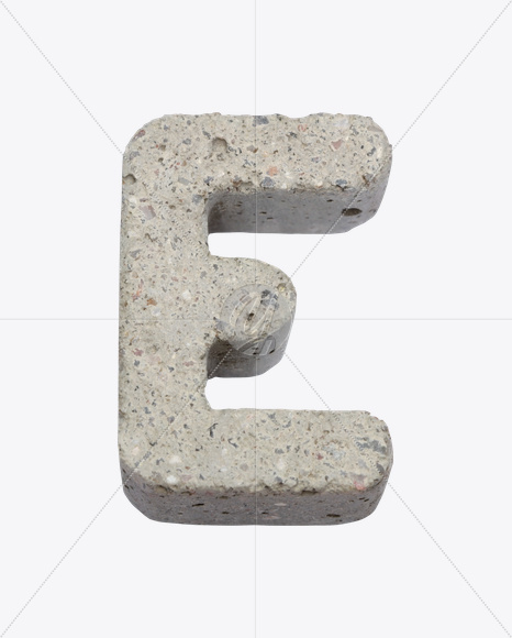 Letter E from Gray Concrete Font on Yellow Images Creative Fonts - S22985