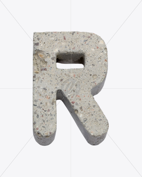 Letter R from Gray Concrete Font on Yellow Images Creative Fonts - S22998