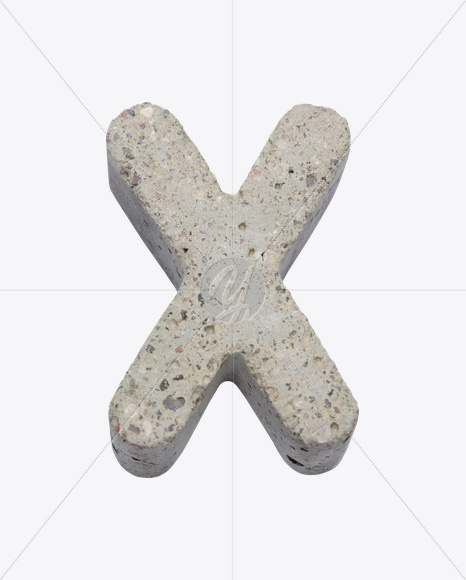 Letter X from Gray Concrete Font on Yellow Images Creative Fonts - S23004