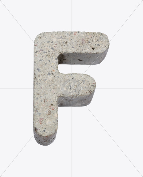 Letter F from Gray Concrete Font on Yellow Images Creative Fonts - S22986