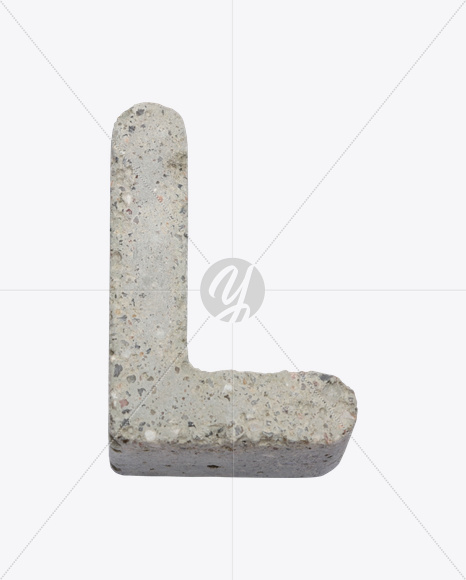 Letter L from Gray Concrete Font on Yellow Images Creative Fonts - S22992