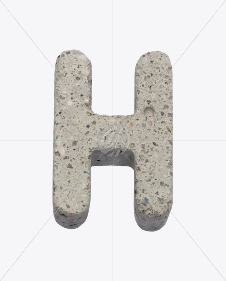 Letter H from Gray Concrete Font on Yellow Images Creative Fonts - S22988