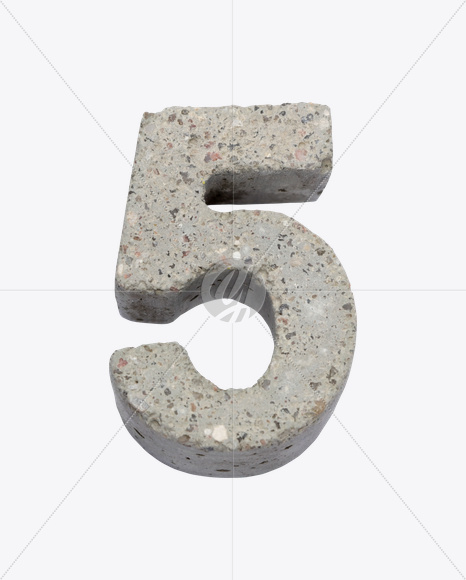 5 from Gray Concrete Font on Yellow Images Creative Fonts - S23011