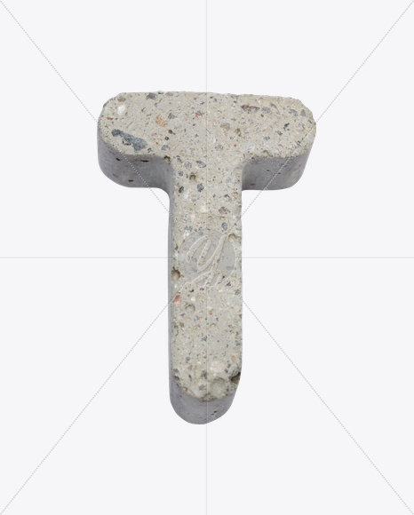 Letter T from Gray Concrete Font on Yellow Images Creative Fonts - S23000