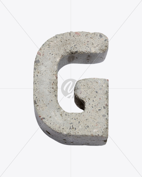 Letter G from Gray Concrete Font on Yellow Images Creative Fonts - S22987