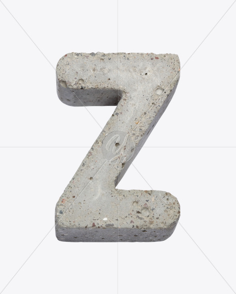 Letter Z from Gray Concrete Font on Yellow Images Creative Fonts - S23006