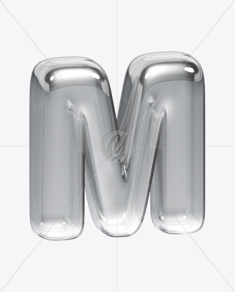 Letter M from Transparency Font on Yellow Images Creative Fonts - S23030