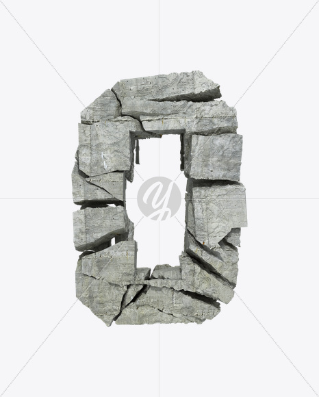 0 from Concrete Rock Font on Yellow Images Creative Fonts - S23182