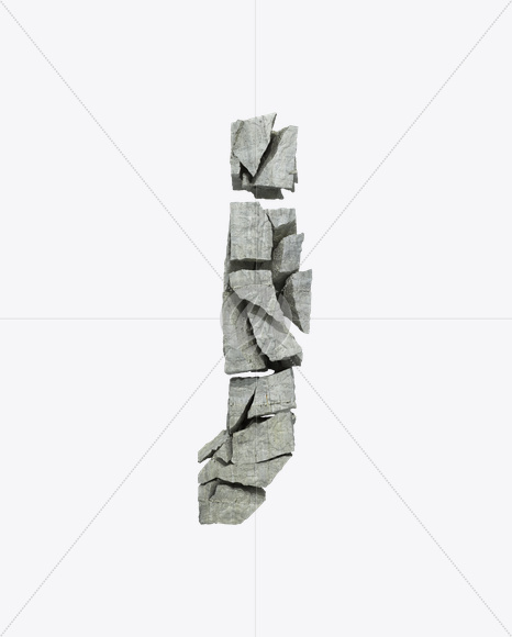 Letter J from Concrete Rock Font on Yellow Images Creative Fonts - S23156