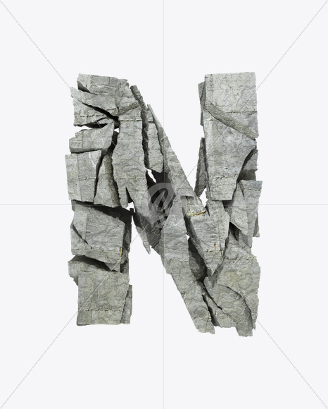 Letter N from Concrete Rock Font on Yellow Images Creative Fonts - S23160