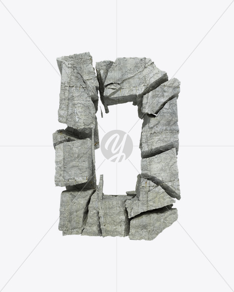 Letter D from Concrete Rock Font on Yellow Images Creative Fonts - S23150