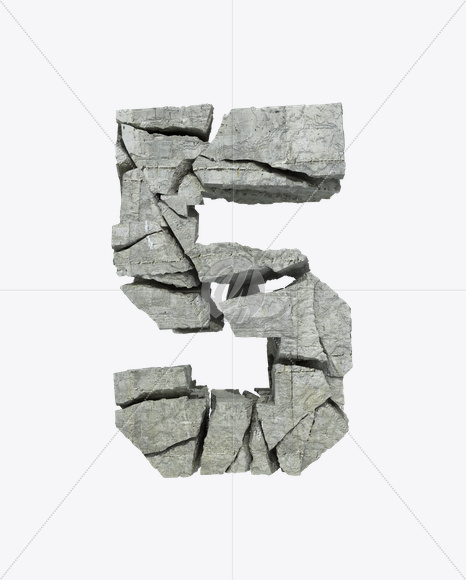 5 from Concrete Rock Font on Yellow Images Creative Fonts - S23177