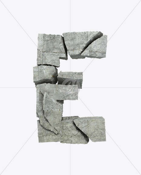 Letter E from Concrete Rock Font on Yellow Images Creative Fonts - S23151