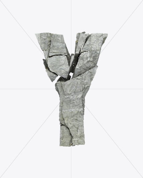 Letter Y from Concrete Rock Font on Yellow Images Creative Fonts - S23171