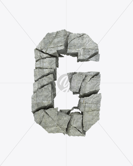 Letter G from Concrete Rock Font on Yellow Images Creative Fonts - S23153