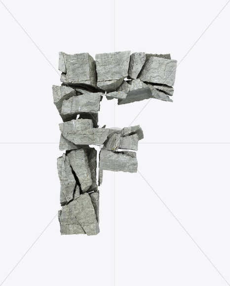 Letter F from Concrete Rock Font on Yellow Images Creative Fonts - S23152