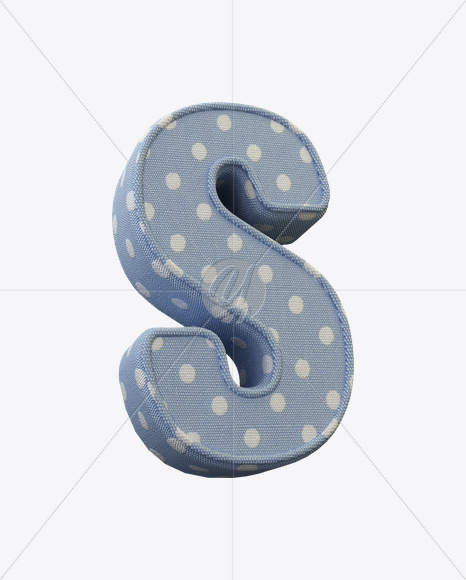 Letter S from Fun Textile Font on Yellow Images Creative Fonts - S23205