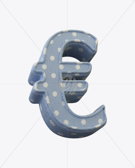 euro from Fun Textile Font on Yellow Images Creative Fonts - S23229