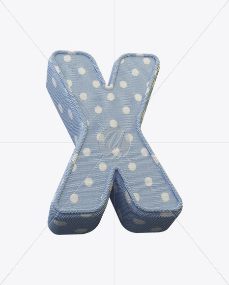 Letter X from Fun Textile Font on Yellow Images Creative Fonts - S23210