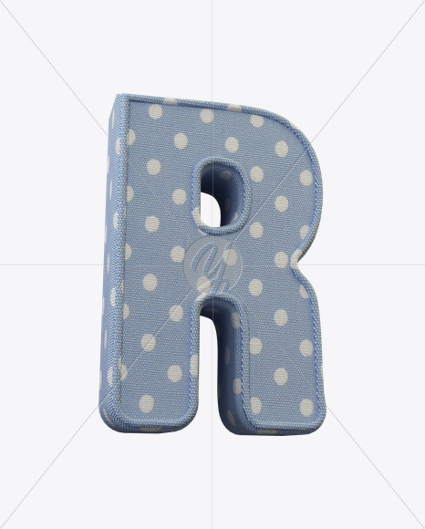 Letter R from Fun Textile Font on Yellow Images Creative Fonts - S23204