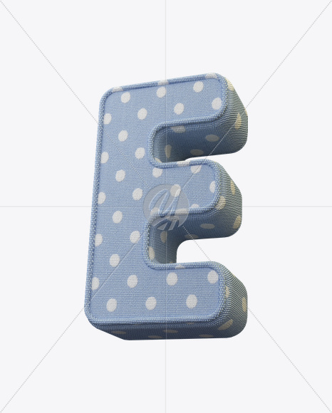 Letter E from Fun Textile Font on Yellow Images Creative Fonts - S23191