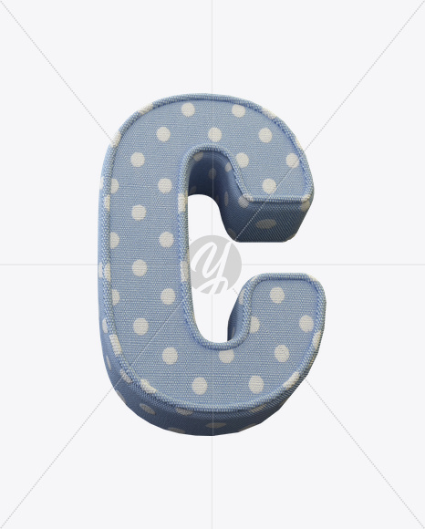 Letter C from Fun Textile Font on Yellow Images Creative Fonts - S23189