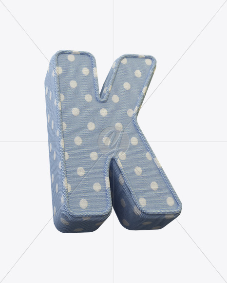 Letter K from Fun Textile Font on Yellow Images Creative Fonts - S23197