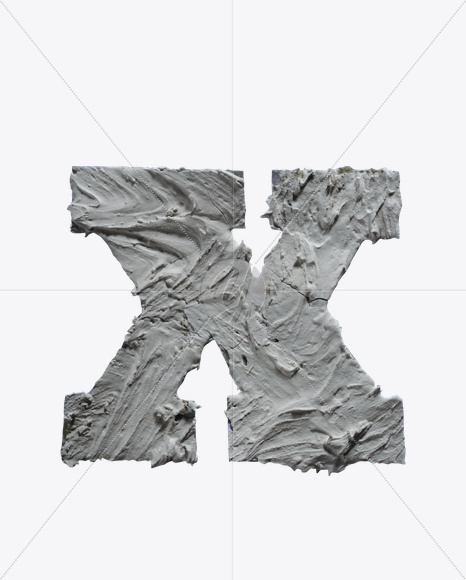 Letter X from Plaster Font on Yellow Images Creative Fonts - S23255