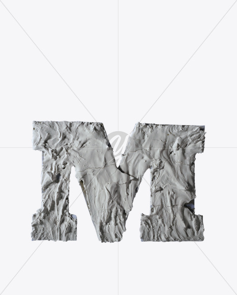 Letter M from Plaster Font on Yellow Images Creative Fonts - S23244