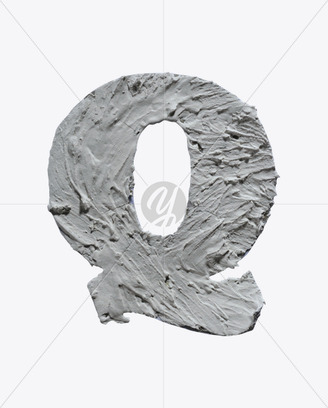 Letter Q from Plaster Font on Yellow Images Creative Fonts - S23248