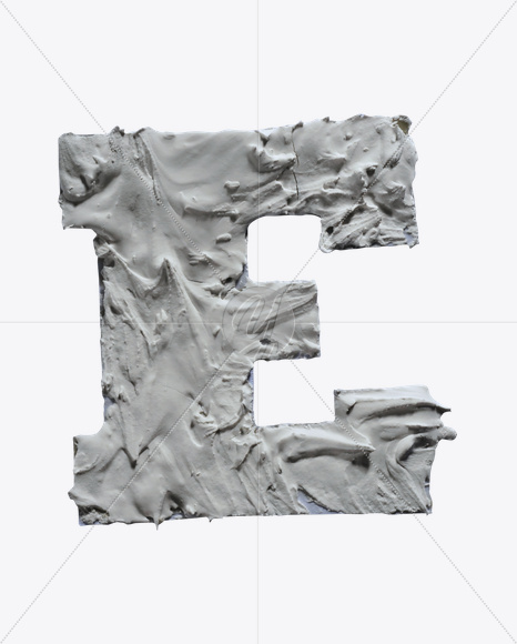 Letter E from Plaster Font on Yellow Images Creative Fonts - S23236