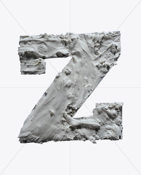 Letter Z from Plaster Font on Yellow Images Creative Fonts - S23257